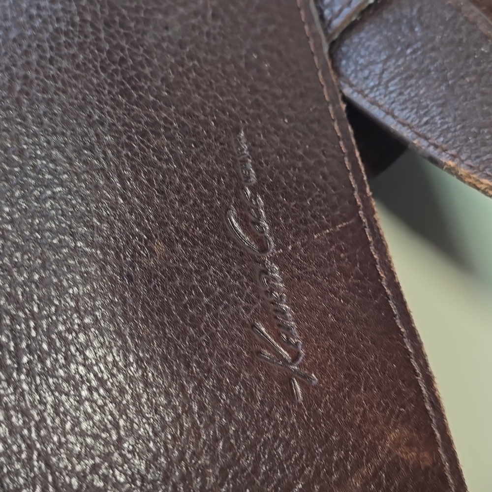 Kenneth Cole Brown Leather Messenger Bag - Picture 3 of 13